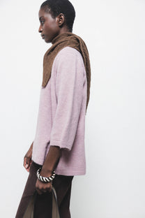 Cardigan in maglia rasata con maniche 3/4