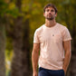 T-shirt in cotone biologico rosa chiaro con taschino
