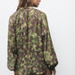 Blusa floreale con collo alla coreana