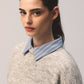 Maglione boxy grigio effetto spazzolato