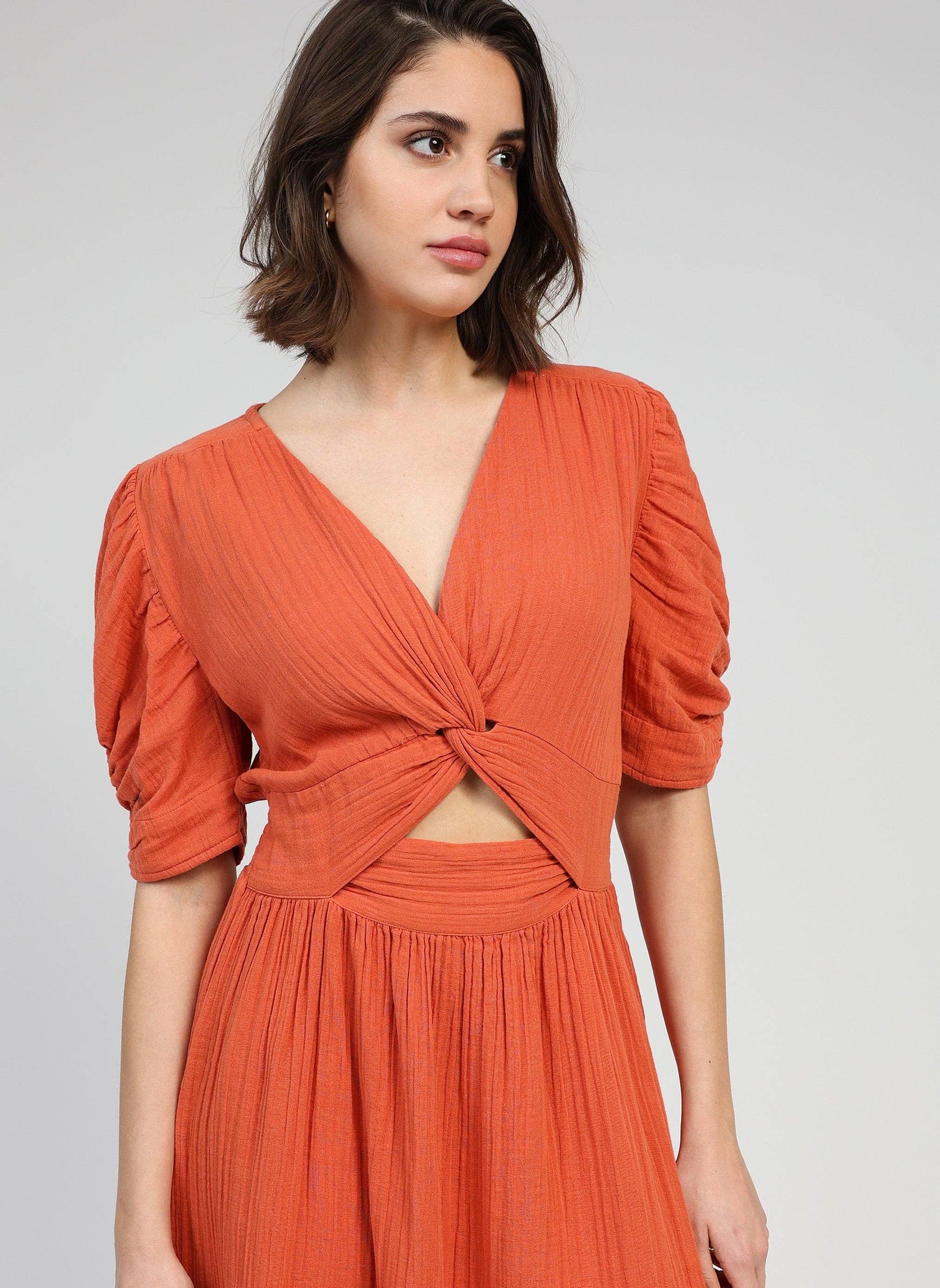 Vestito midi Odouma terracotta