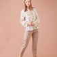 Pantaloni cigarette beige a quadri da donna