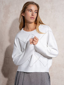 Maglione in maglia con motivo a rombi
