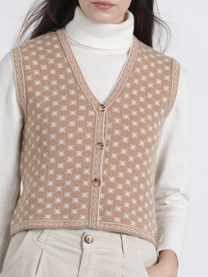 Gilet in maglia jacquard con bottoni