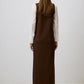 Abito gilet lungo in maglia marrone