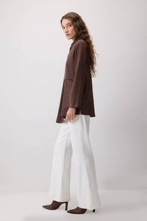 Camicia asimmetrica con dettaglio a piega
