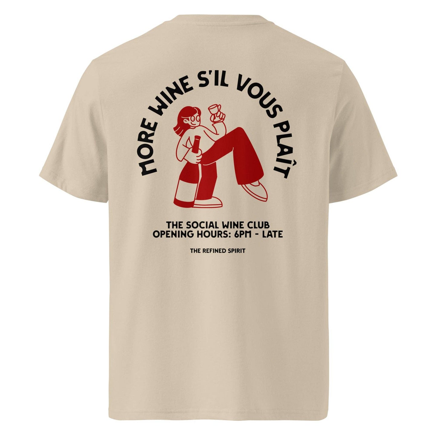 T-shirt unisex in cotone biologico More Wine, S’il Vous Plaît