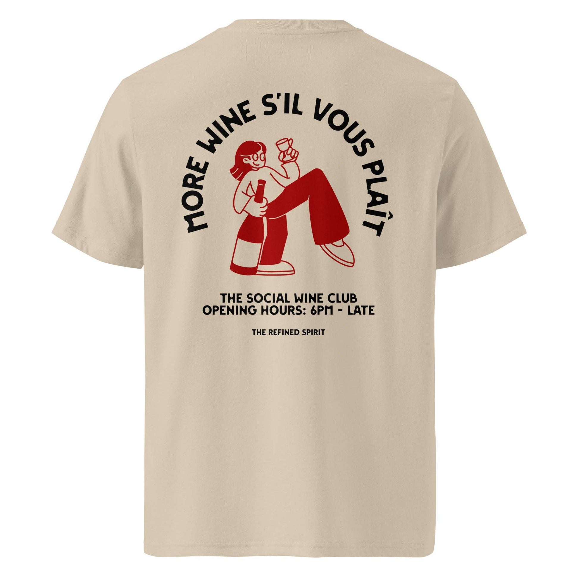 T-shirt unisex in cotone biologico More Wine, S’il Vous Plaît