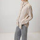 Camicia in viscosa a righe glitter crema
