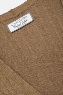 Gilet in maglia strutturata a trecce con scollo a V