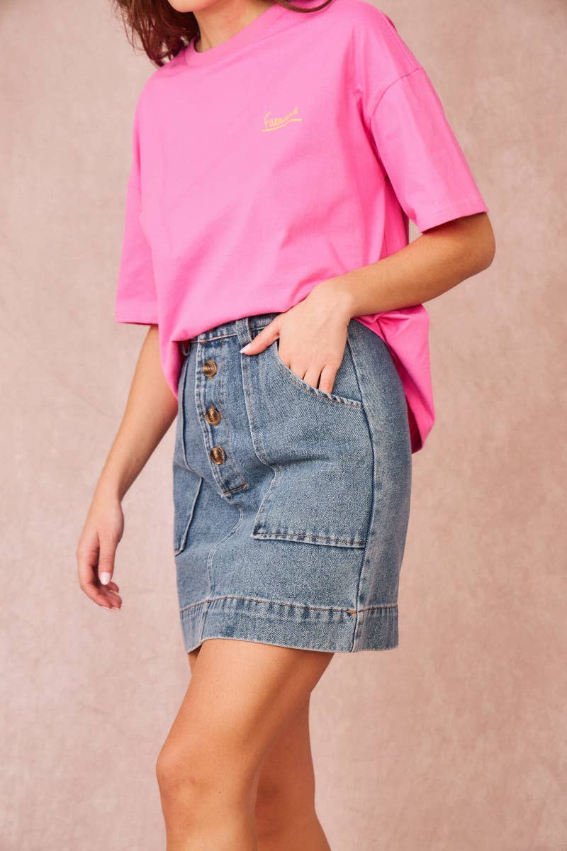 Gonna di jeans Jeannette a taglio dritto con tasche frontali
