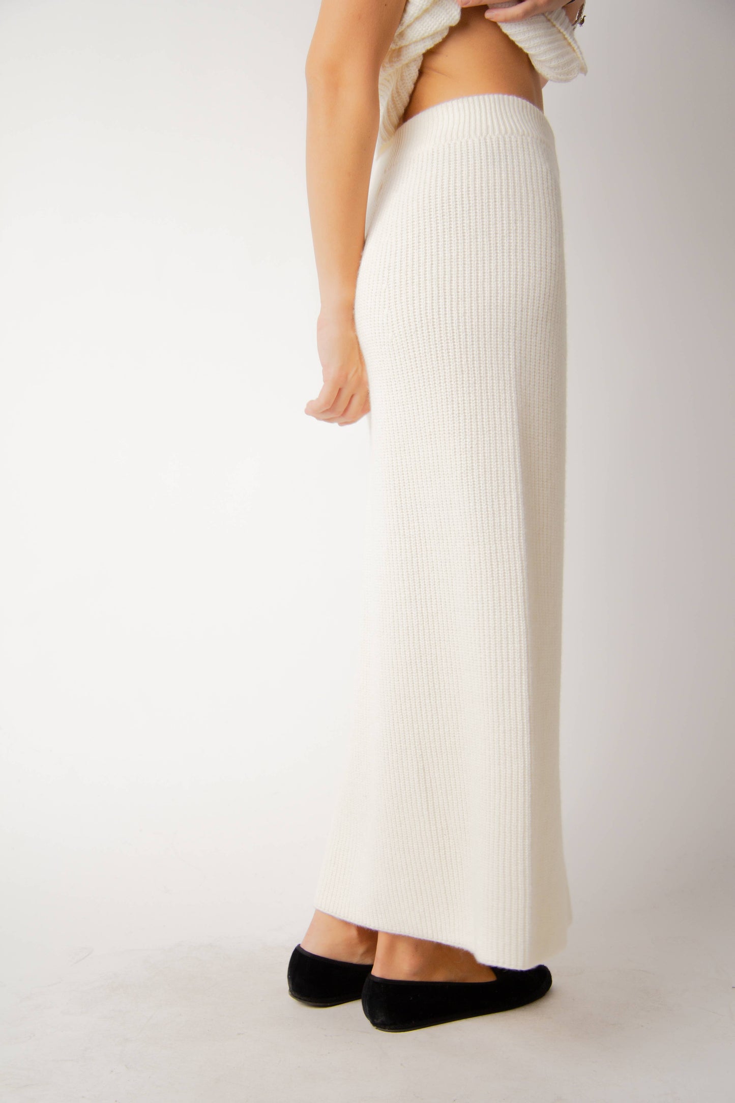 Gonna lunga a trecce in misto cashmere