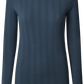 Top Thyra a maniche lunghe in cotone biologico a costine blu denim
