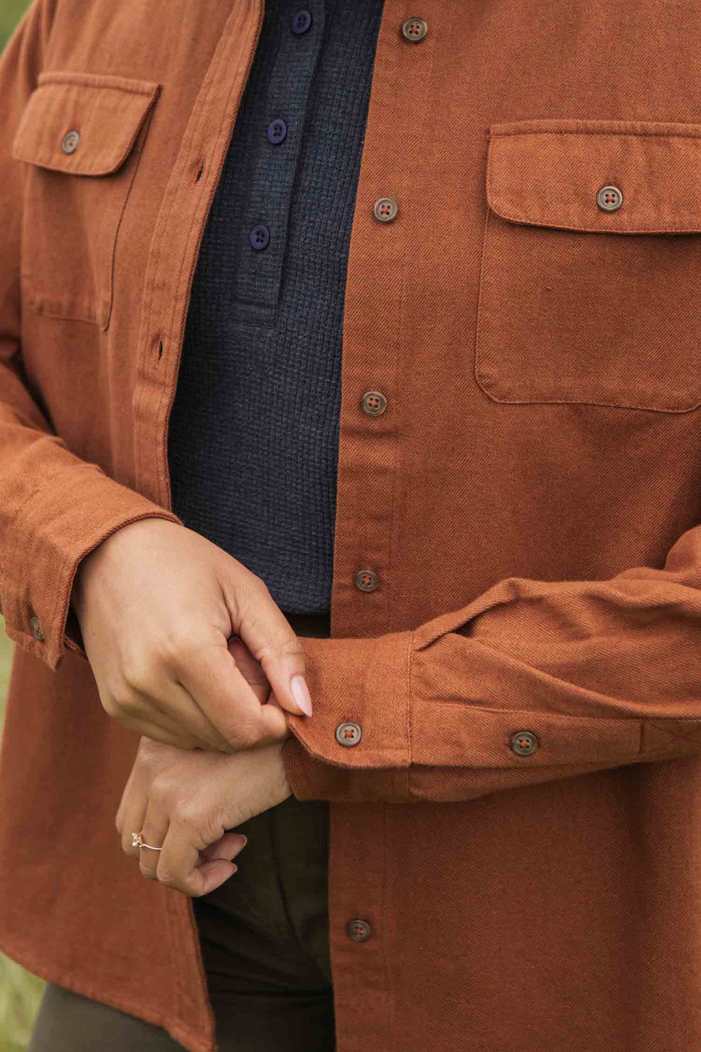 Camicia overshirt Lenon melange terracotta