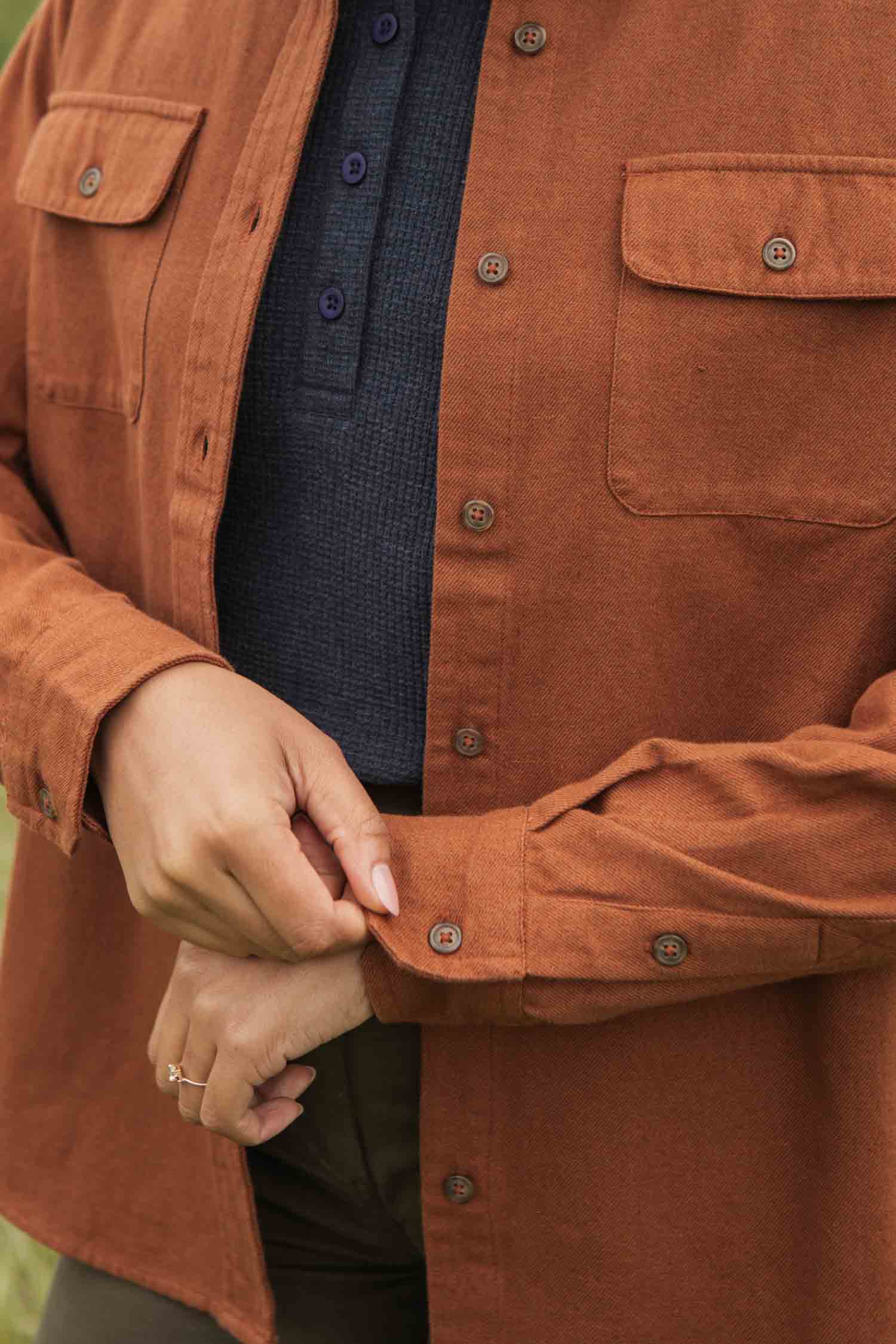 Camicia overshirt Lenon melange terracotta