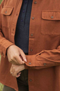Camicia overshirt Lenon melange terracotta