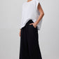 Pantaloni palazzo in cotone con dettagli sfrangiati