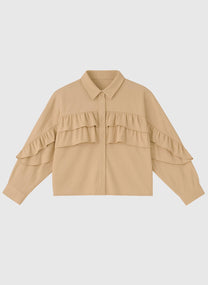 Camicia Suprema color sabbia con ruches