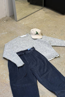 Maglione boxy grigio effetto spazzolato