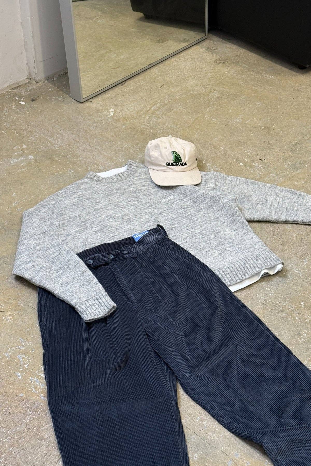 Pantaloni in velluto a coste azzurri relaxed fit