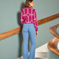 Jeans in denim con bottoni a cuore