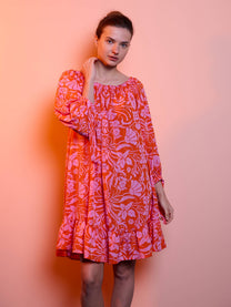 Abito donna off-shoulder con stampa floreale