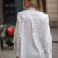 Camicia bianca classica in cotone elasticizzato