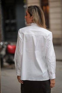 Camicia bianca classica in cotone elasticizzato