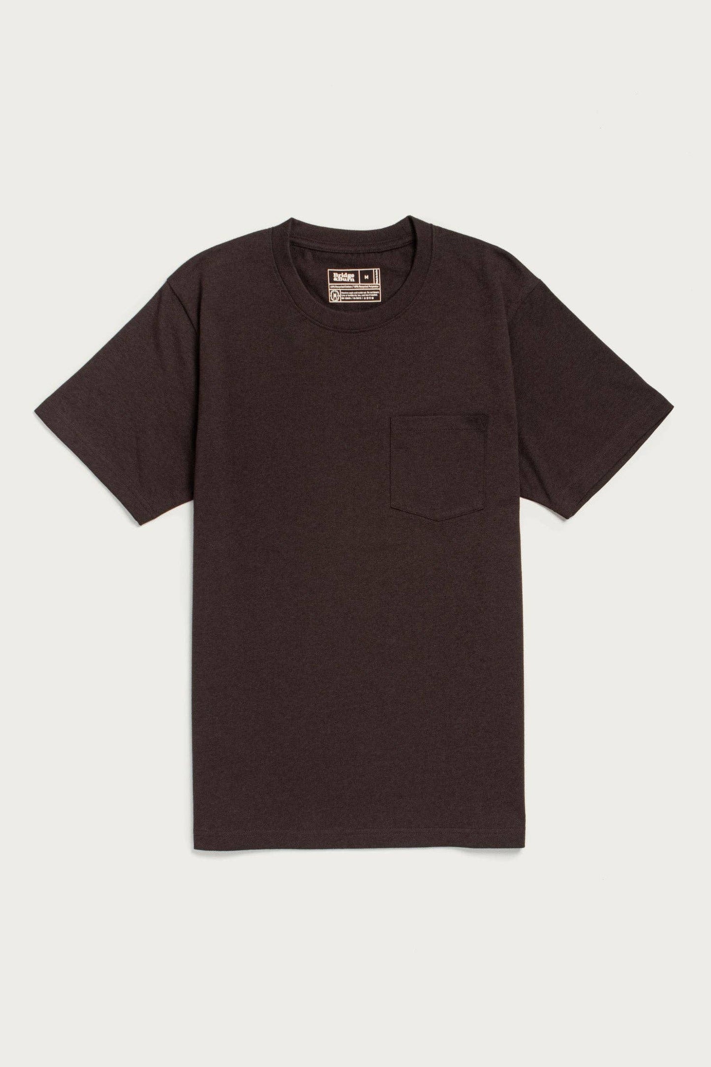T-shirt Sostenibile con Taschino in Cotone Riciclato Color Tartufo