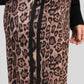 Pantaloni a zampa animalier vita alta