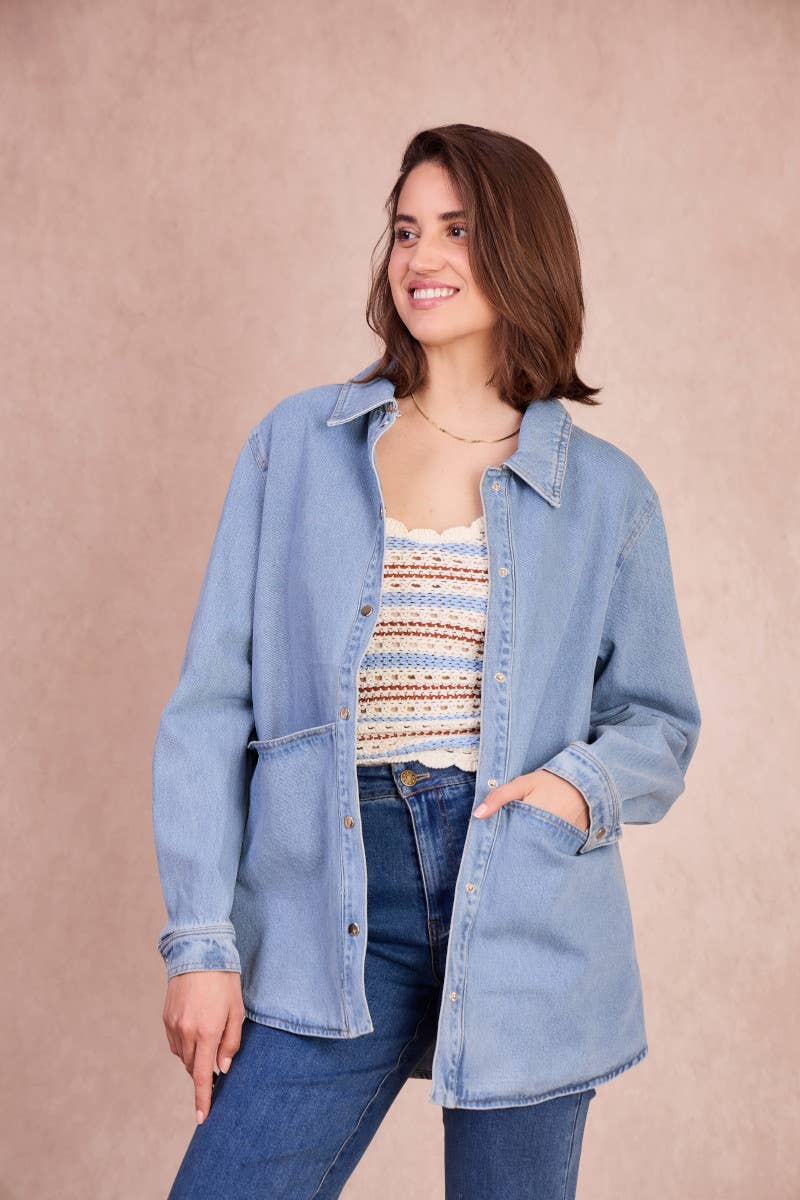 Sovracamicia in denim Gilda oversize