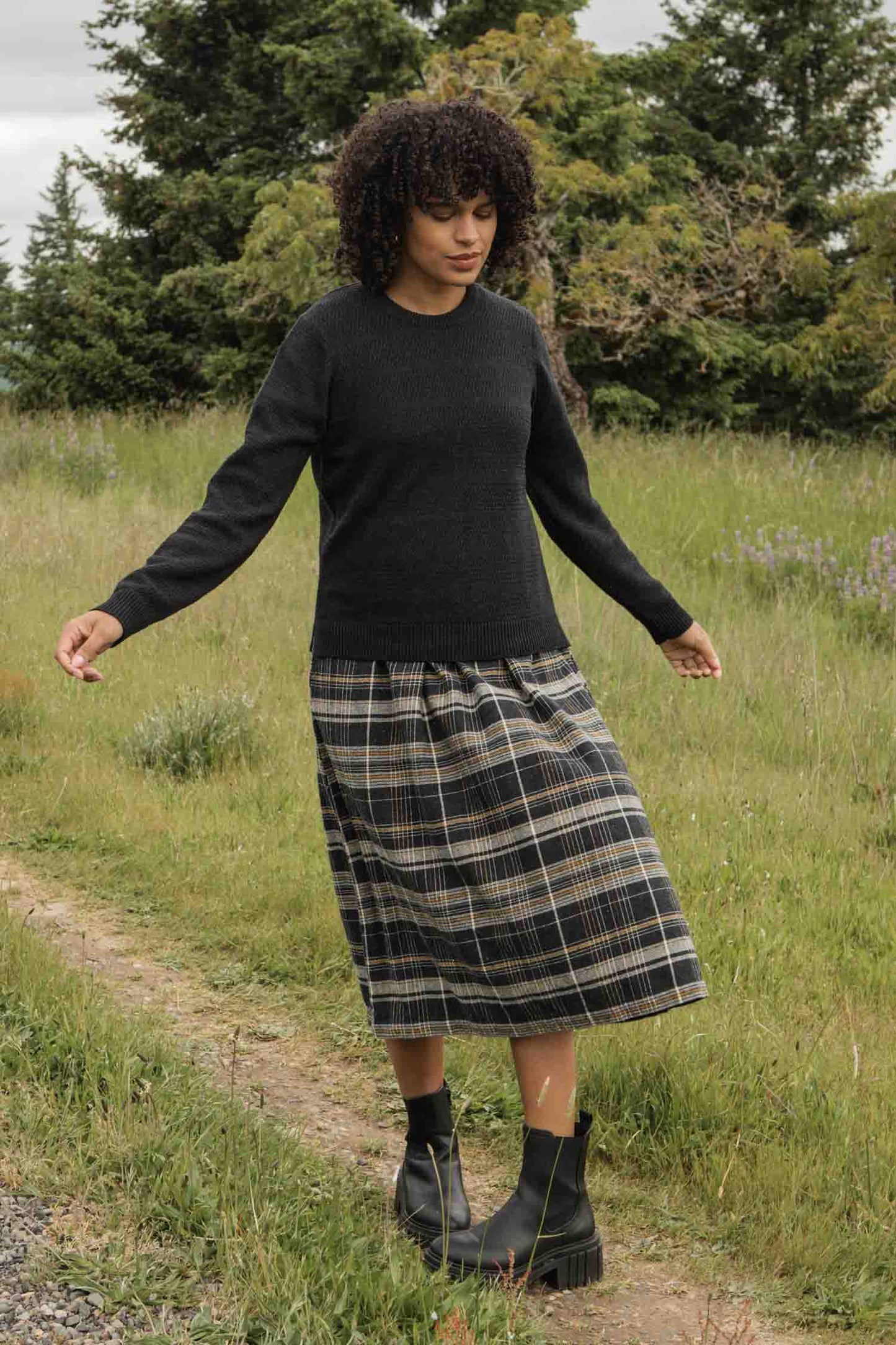 Maglione Ansel in maglia riciclata color Mezzanotte