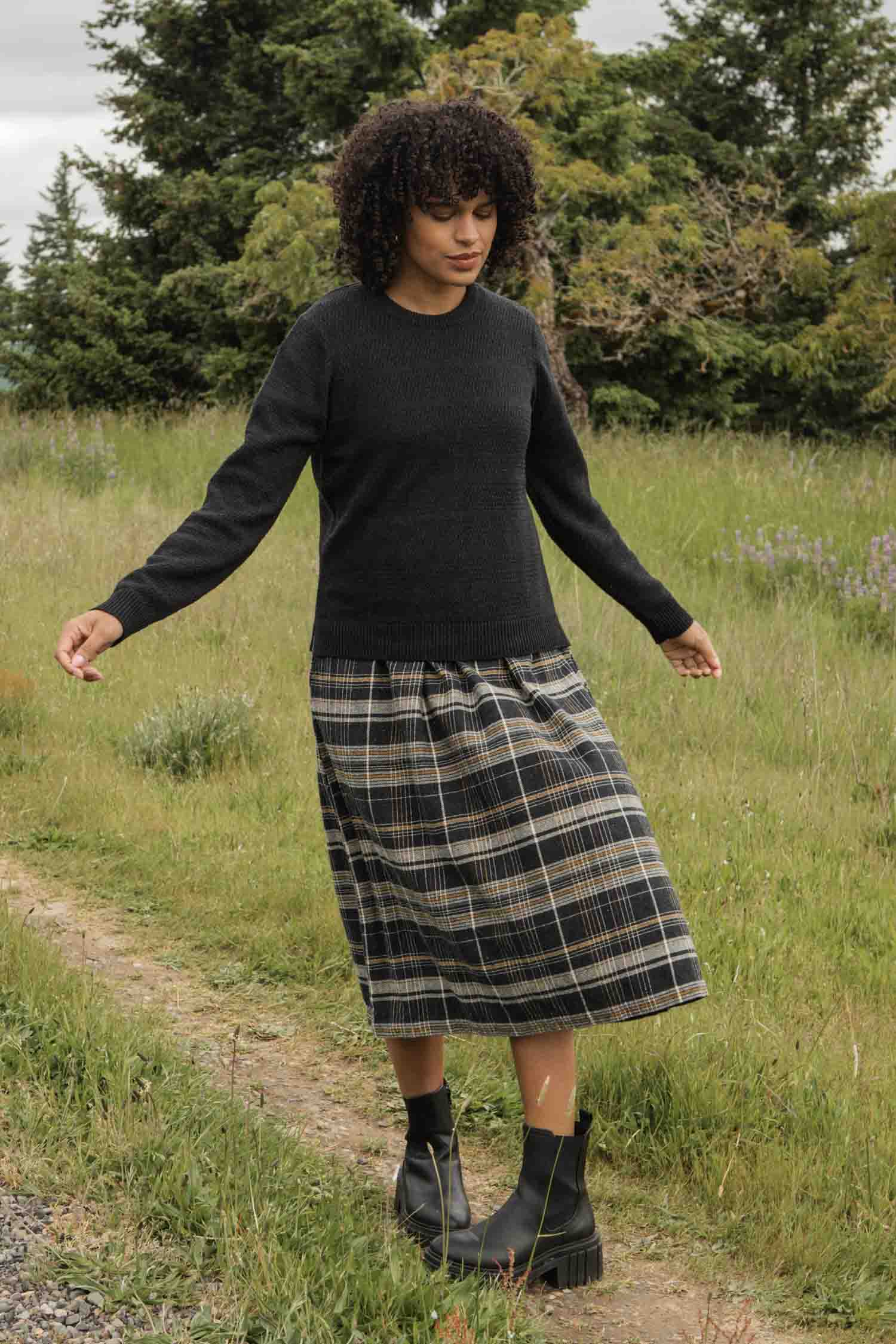Maglione Ansel in maglia riciclata color Mezzanotte