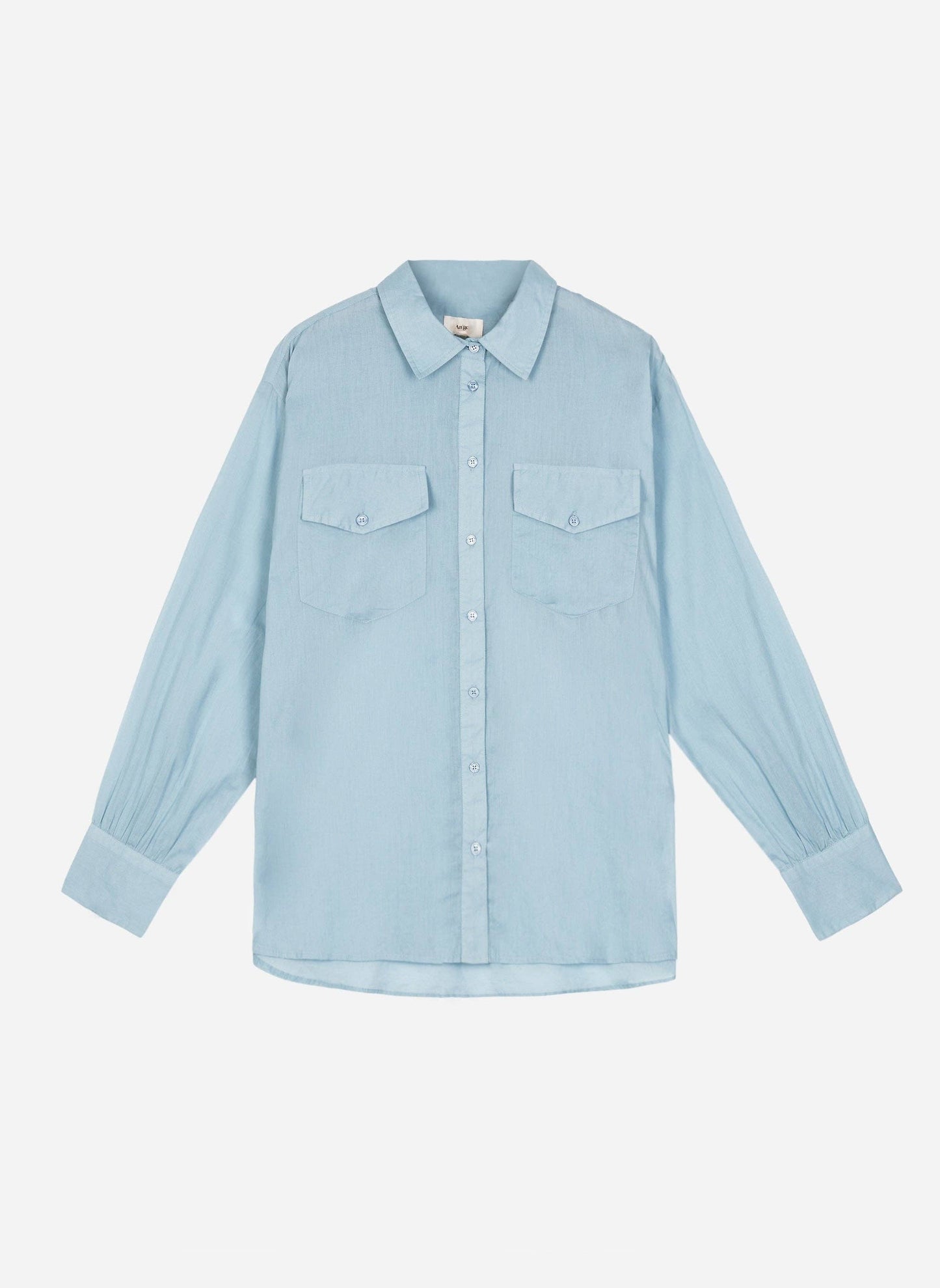 Camicia Soumaya color cielo in popeline di cotone