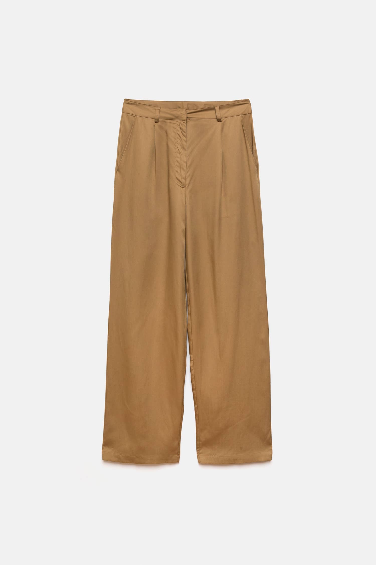 Pantaloni a pieghe dritti in lyocell