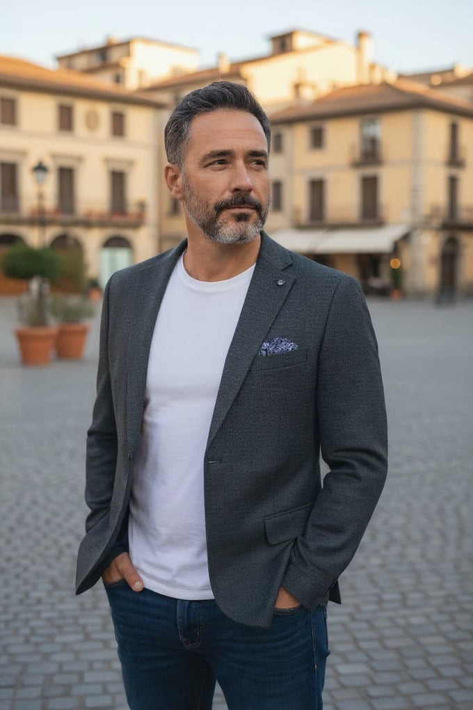 Blazer uomo antracite slim fit