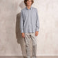 Camicia uomo in cotone misto con colletto button-down
