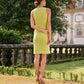 Abito a costine in cotone lime