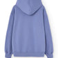 Felpa con cappuccio blu lavato oversize in cotone biologico