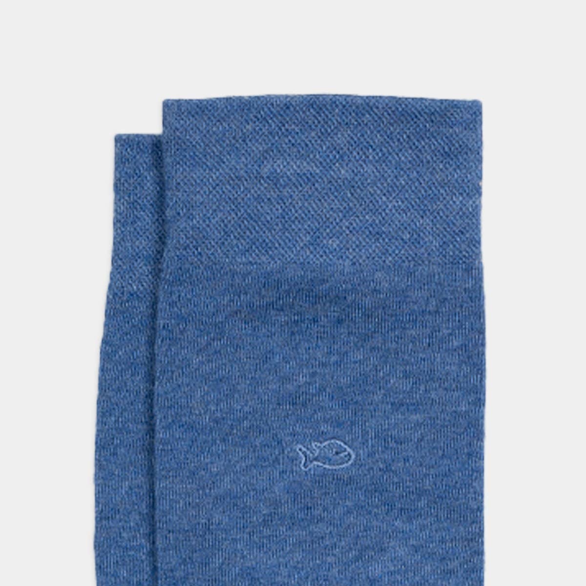 Calzini in bambù denim blu mélange a mezza gamba
