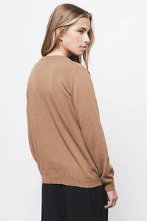 Cardigan in maglia rasata con bottoni a contrasto