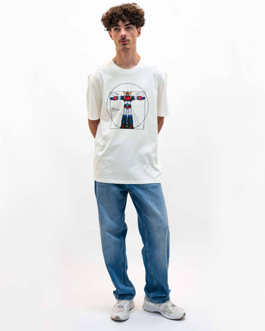 T-shirt unisex in cotone biologico con stampa robot artistica