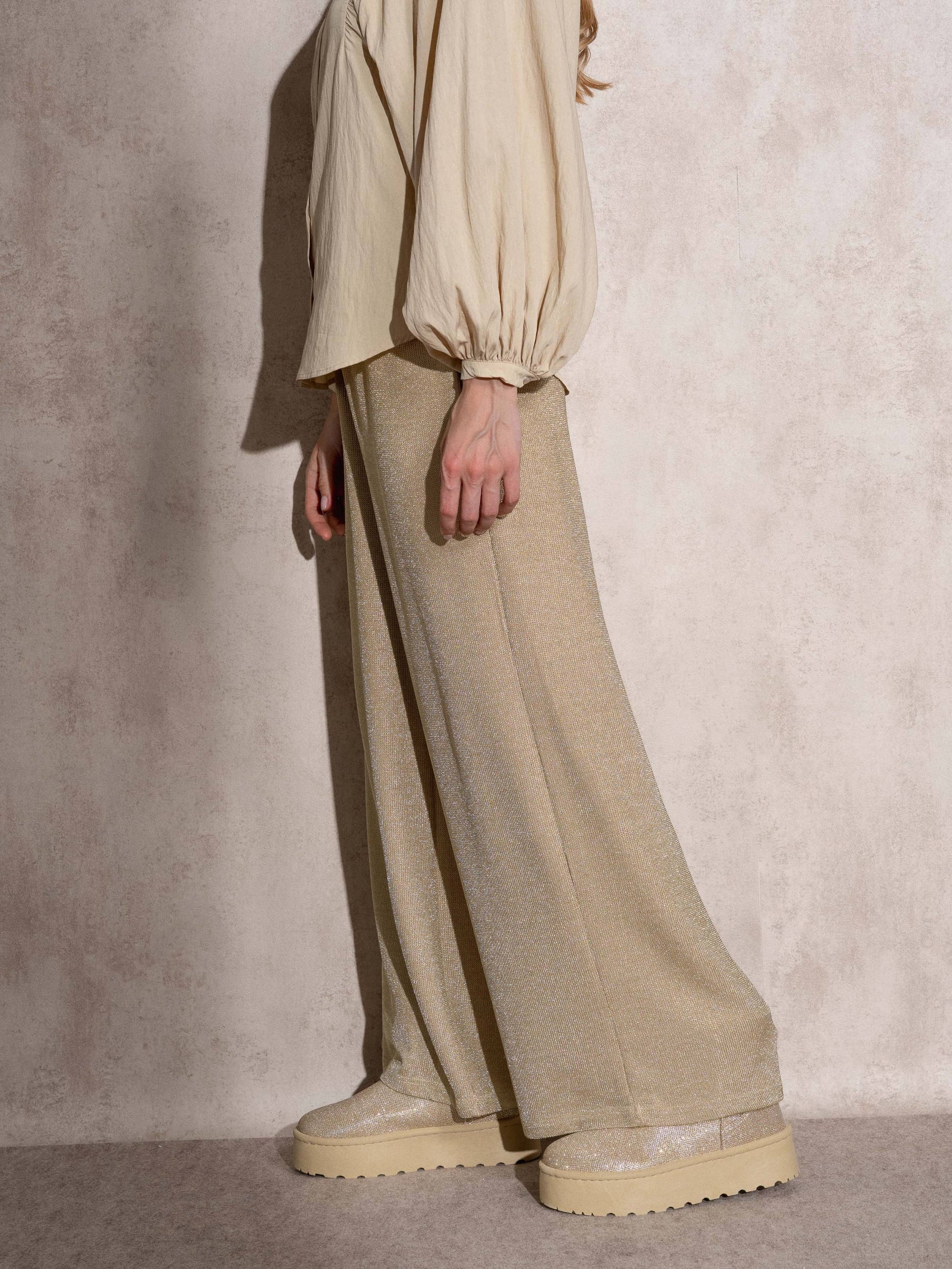 Pantaloni palazzo in lurex