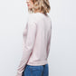 Maglione in maglia rasata con fiocco e scollo a V