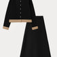 Completo camicia e gonna lunga in cotone strutturato