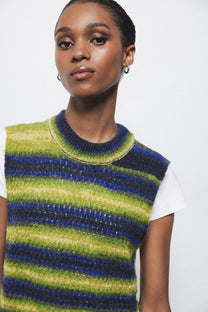 Gilet in maglia a righe