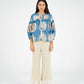 Camicetta estiva boho in voile di cotone con maniche 3/4