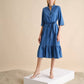 Abito midi in denim Ganga con cintura