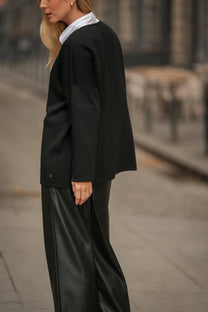 Cardigan Minimal con Bottone Unico