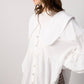 Camicia oversize con colletto Peter Pan in misto viscosa